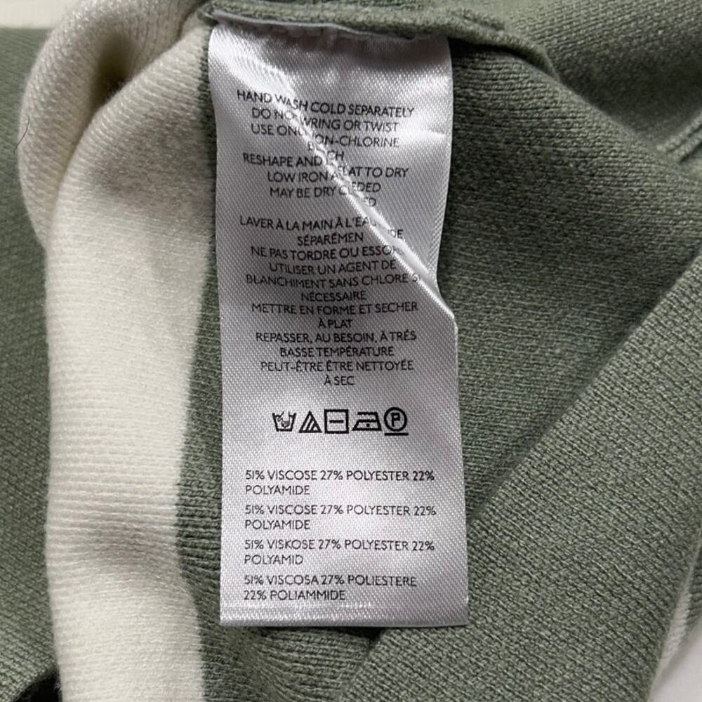 Maeve Anthropologie Sweater Vest Women's Size Med Green Ivory Striped Knit Top - Picture 6 of 9